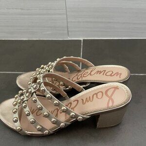 Sam Edelman gold studded heeled sandals